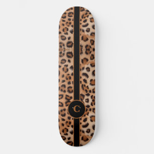 Fierce and Bold Leopard Personalised Skateboard