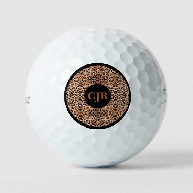 Fierce and Bold: Personalised Leopard Print Golf Balls (Front)