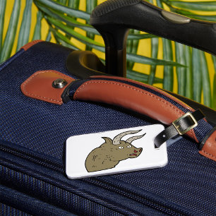 Fierce Angry Bull Head Rustic Wild Animal  Luggage Tag