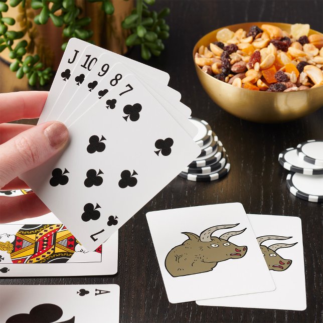 Fierce Angry Bull Head Rustic Wild Animal  Playing Cards (Creator Uploaded)
