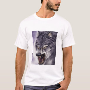 Fierce Angry Wolf with Fangs, Attack Mode Graphic T-Shirt