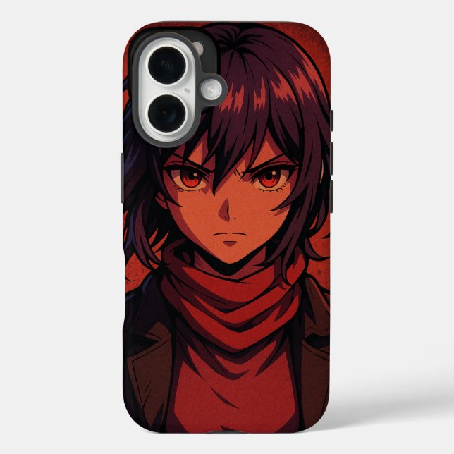 Fierce Anime Girl Phone Case (Back)
