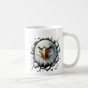 Fierce Bald Eagle Breaking Through Wall Coffee Mug