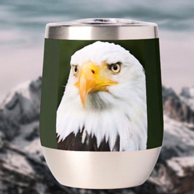 Fierce Bald Eagle Head Patriotic Stemless  (Creator Uploaded)