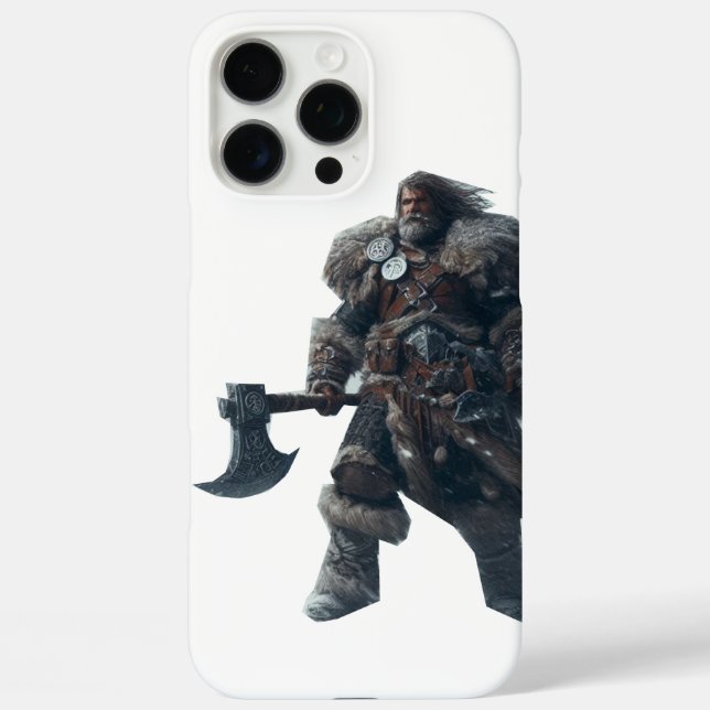 Fierce Barbarian Warrior with Ancient Axe  Case-Mate iPhone Case (Back)