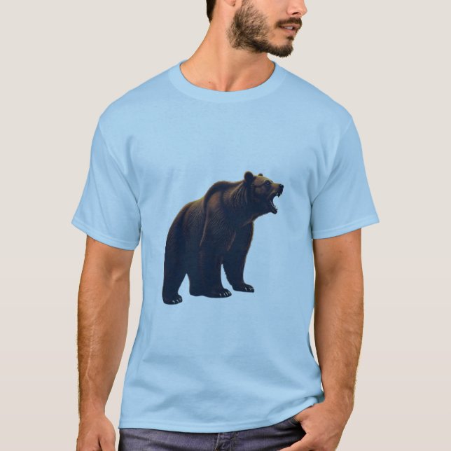 Fierce Bear – Power and Strength Streetwear Design T-Shirt (Front)