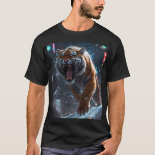 Fierce Bengal Tiger Graphic Illustration T-Shirt