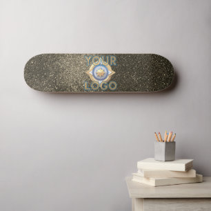 Fierce Black and Gold Glitter Graffiti Tag Sticker Skateboard