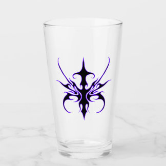 Fierce Black and Purple Tribal Line Art Glass