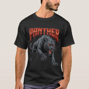 Fierce Black Panther Red-Eyed Predator Alpha  T-Shirt