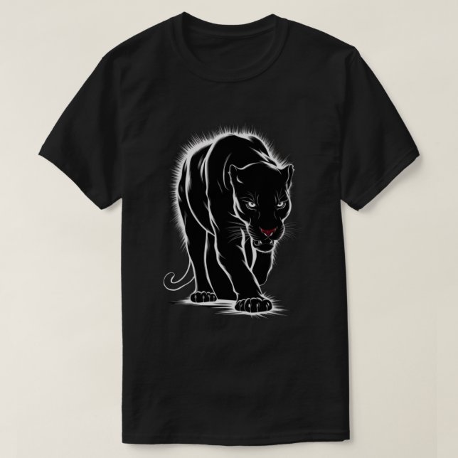 Fierce Black Panther T-Shirt – Bold Animal Graphic (Design Front)