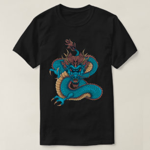 Fierce Blue Chinese Dragon T-Shirt