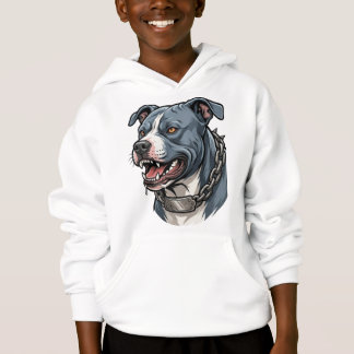 Fierce Blue Grey Pit Bull with Spiked Chain Collar