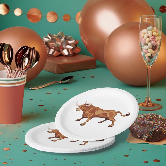 Fierce Bull Paper Plate (Creator Uploaded)