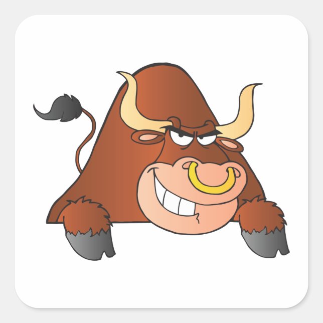 Fierce Bull Square Sticker (Front)