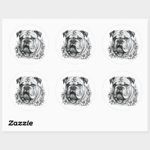 Fierce Bulldog Perfect for Dog Lovers Classic Round Sticker