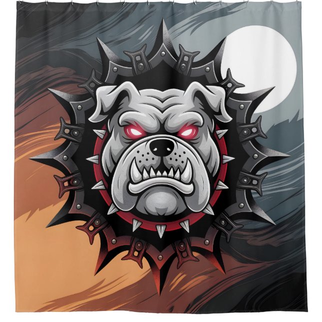 Fierce Bulldog Shower Curtain (Front)