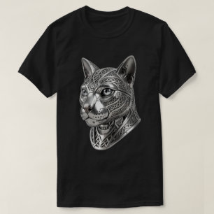 Fierce Celtic Silver Cat Head – Stealth Warrior To T-Shirt