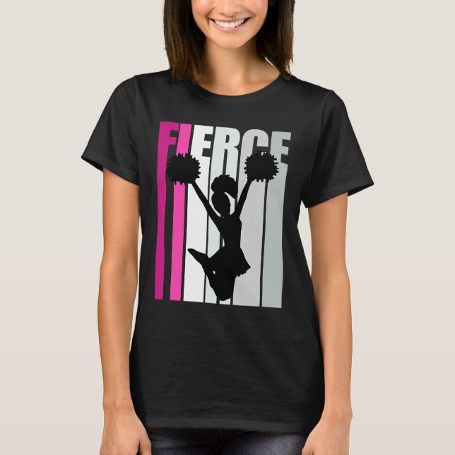 Fierce Cheerleading Birthday Colourful Cheer Squad T-Shirt (Front)