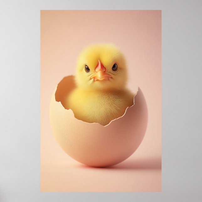 Fierce Chick in Eggshell Poster (Front)