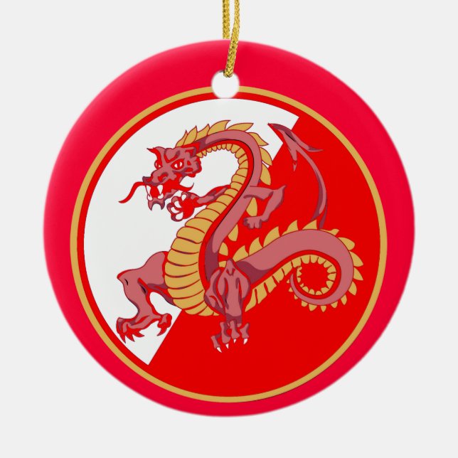 Fierce Chinese Dragon Christmas Ornament (Front)