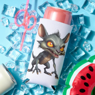 Fierce Chupacabra Art Spiky Fur Fantasy Creature Seltzer Can Cooler