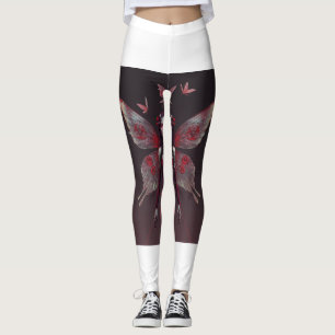 Fierce Cyberpunk Red Fairy Leggings 🤖🧚♀️