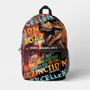 Fierce Dino Motivation - Customisable Kid's Printed Backpack