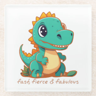 Fierce Dinosaurs Glass Coaster