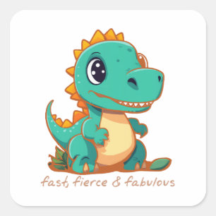 Fierce Dinosaurs Square Sticker