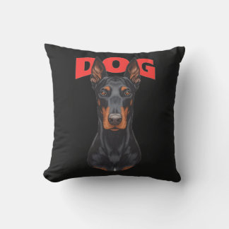 Fierce Doberman Dog Pillow – Strong and Elegant Gu