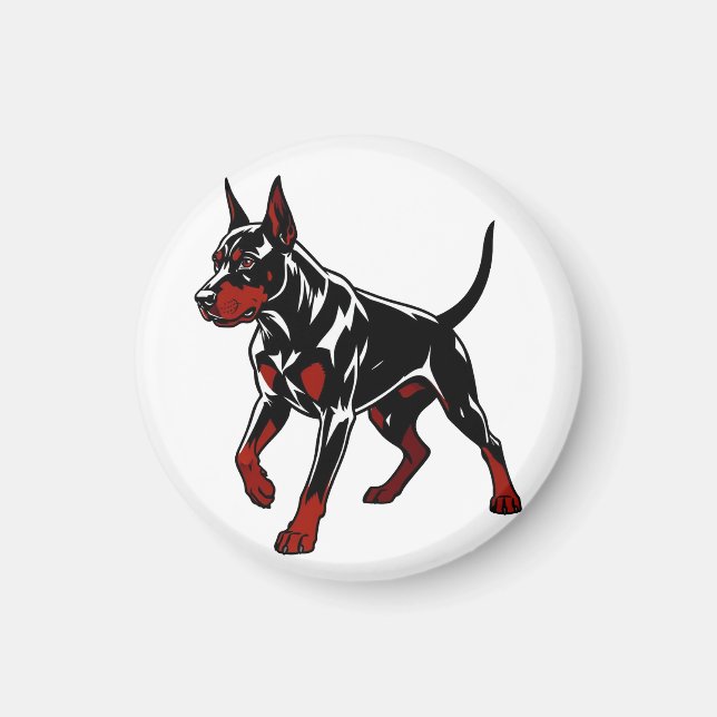 Fierce Doberman Guard Dog Magnet (Front)