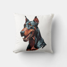 Fierce Doberman Portrait Aggressive Dog gift