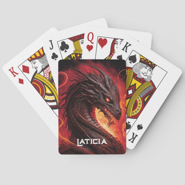 Fierce Dragon and Fire Playing Cards (Back)