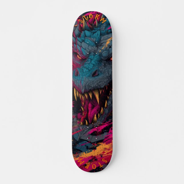 Fierce Dragon Graffiti Street – Limited Edition Skateboard (Front)