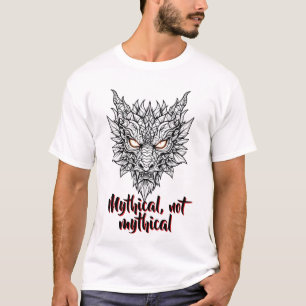 Fierce Dragon Head Line Art T-Shirt