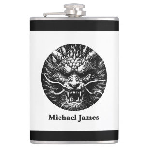 Fierce Dragon Personalised Hip Flask