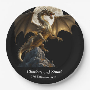 Fierce Dragon Rearing Paper Plate