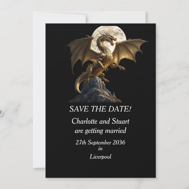 Fierce Dragon Rearing Save The Date (Front)