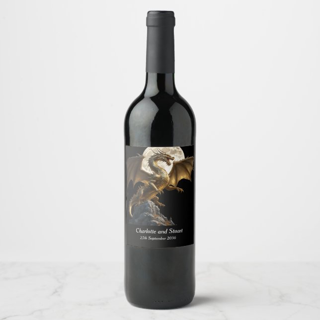 Fierce Dragon Rearing Wine Label (Front)