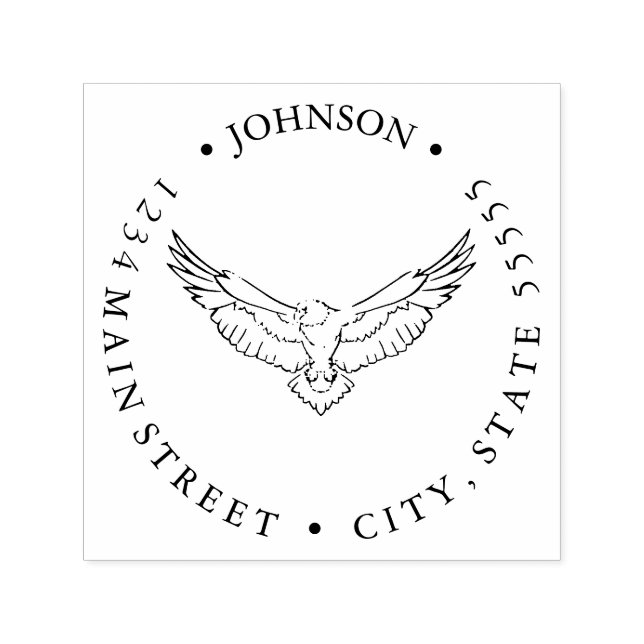 Fierce Eagle Flying Return Label Self-inking Stamp (Design)
