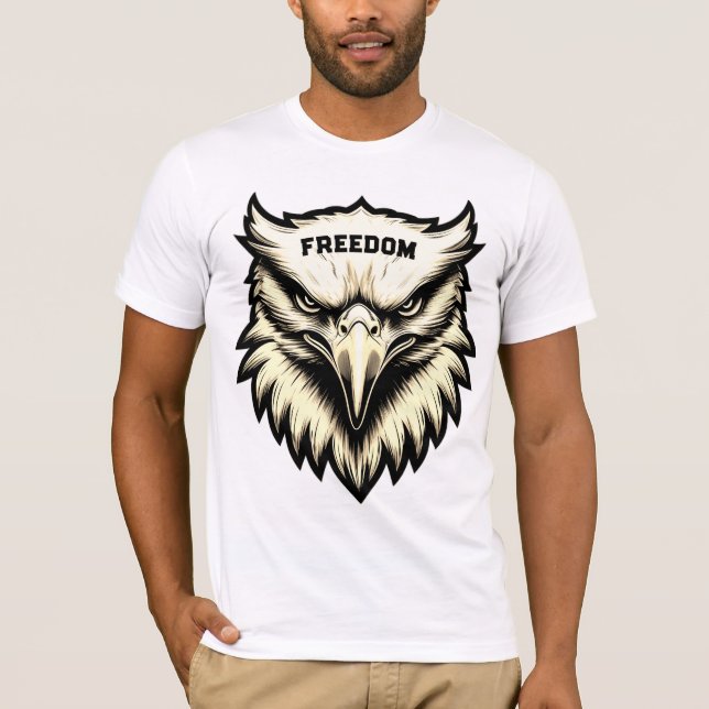 Fierce Eagle Head Custom Freedom T-Shirt (Front)