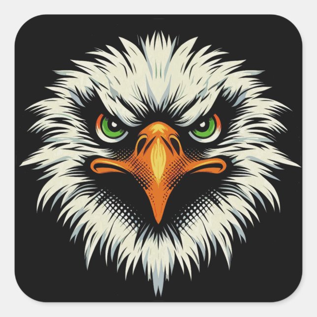 "Fierce Eagle "  Square Sticker (Front)