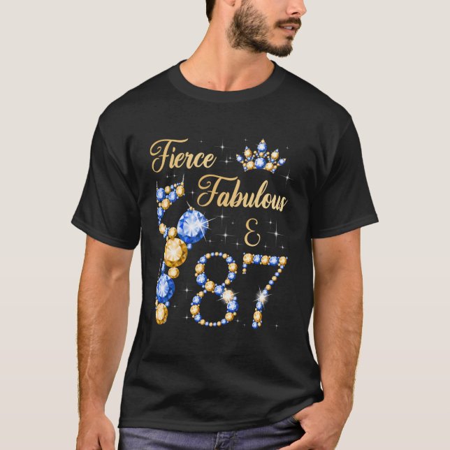 Fierce Fabulous 87 Years 87Th Ballerina Dancer T-Shirt (Front)