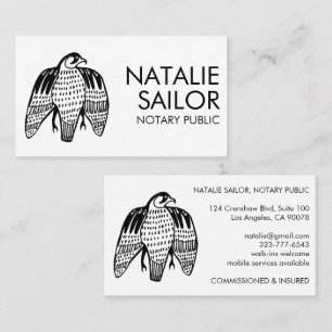 FIERCE FALCON Unique Modern Logo Notary Public Business Card