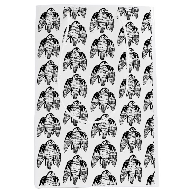 Fierce Falcons black on white Medium Gift Bag (Front)