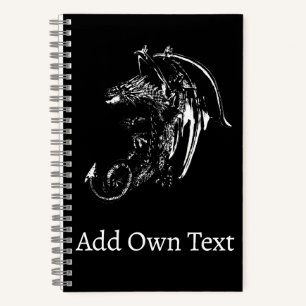 Fierce Fantasy Dragon Dark Aura Wings Artistic  Notebook