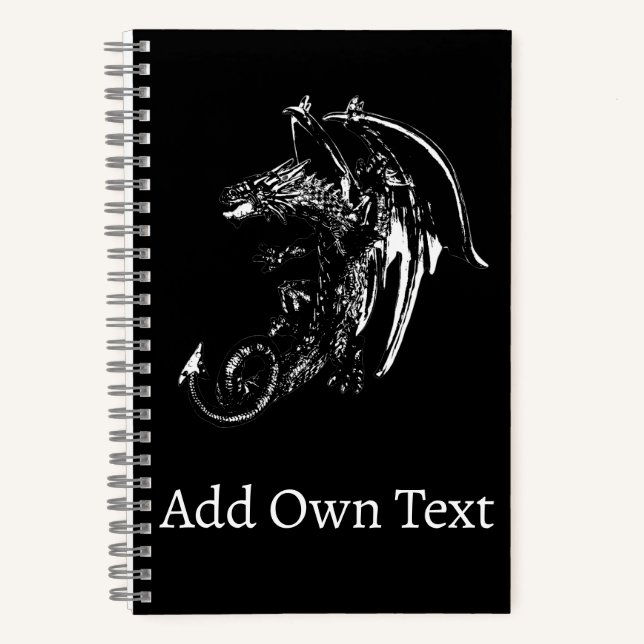 Fierce Fantasy Dragon Dark Aura Wings Artistic  Notebook (Front)