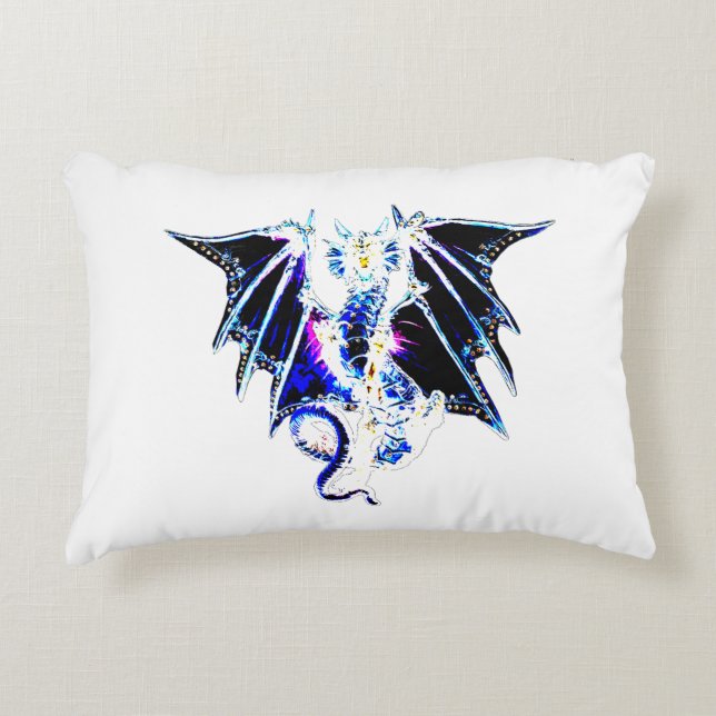 Fierce Fantasy Sea Beast Dramatic Dragon Art Decorative Cushion (Front)
