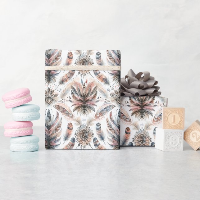 Fierce Feathers Wrapping Paper (Baby Shower)